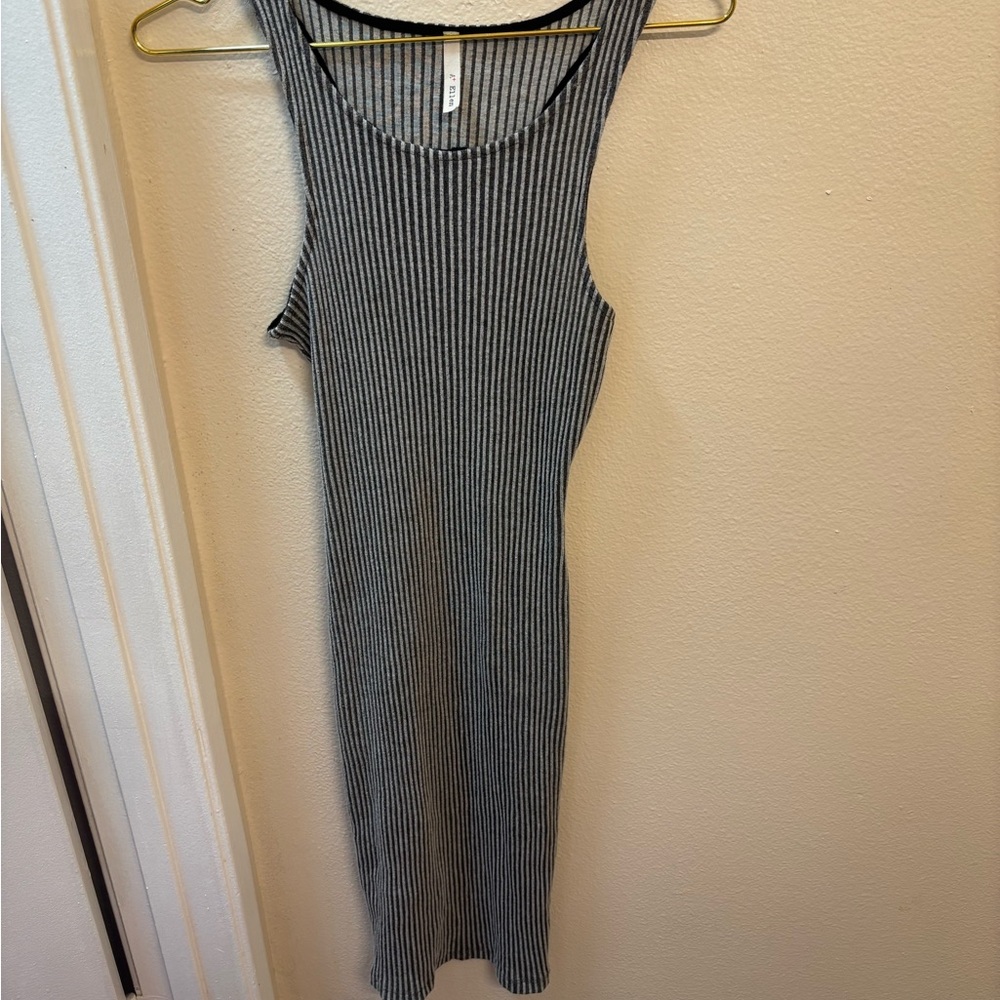 Striped Sleeveless Midi Dress
